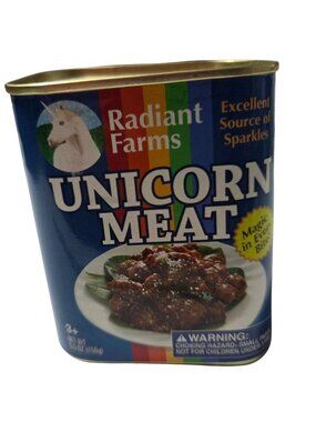 Radiant Farms Unicorn Meat Plush Toy In Can Excellent Source Of Sparkles Gift